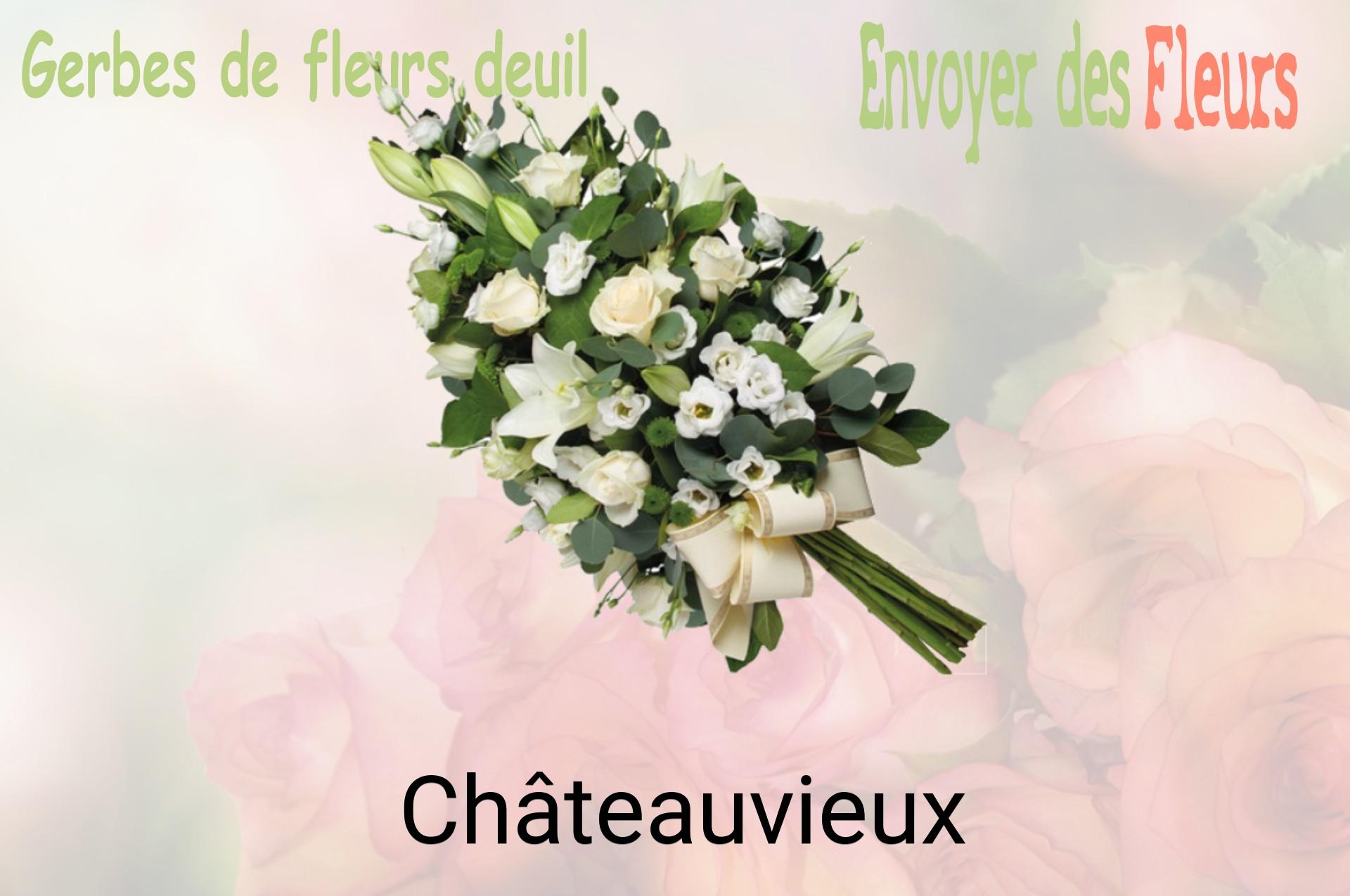 Gerbe de fleurs de deuil livrée à Châteauvieux